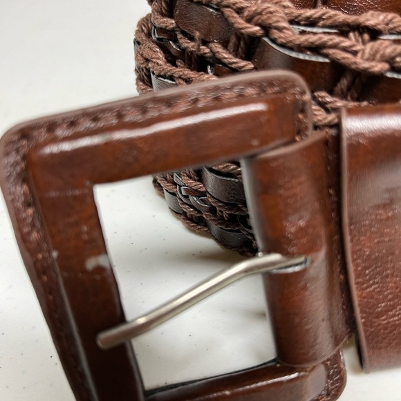 Brown Braided Wide Belt - Picture 6 of 14